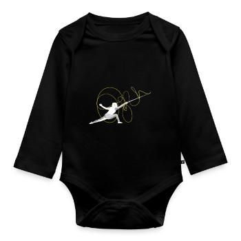 Fencing Fencer Sword Sabre Gift - Organic Longsleeve Baby Bodysuit - black - Front