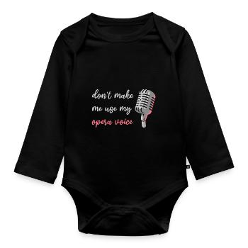 Oper Opernsänger Konzert Geschenk - Baby Bio-Langarm-Body - Schwarz - Vorne