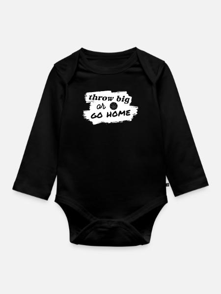 Drôle de dicton de basket-ball - Body Bébé bio manches longues - noir