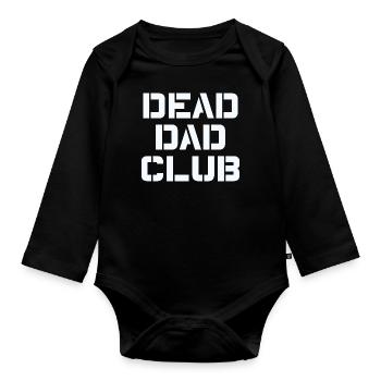 Dead Dad Club Vintage Lustiger Spruch - Baby Bio-Langarm-Body - Schwarz - Vorne