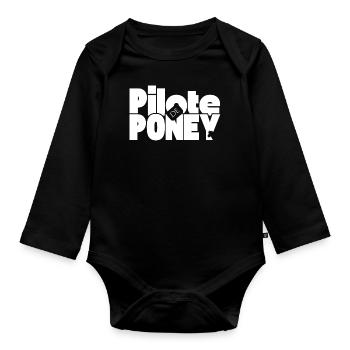 Pony-Pilot - Baby Bio-Langarm-Body - Schwarz - Vorne
