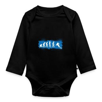 Ski Ski fahren Alpen Piste Evolution - Baby Bio-Langarm-Body - Schwarz - Vorne