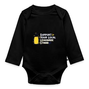 Limonade Zitrone Getränk Limo Geschenk - Baby Bio-Langarm-Body - Schwarz - Vorne