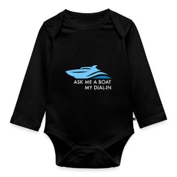 Motorboot Rennboot Sportboot Geschenk - Baby Bio-Langarm-Body - Schwarz - Vorne