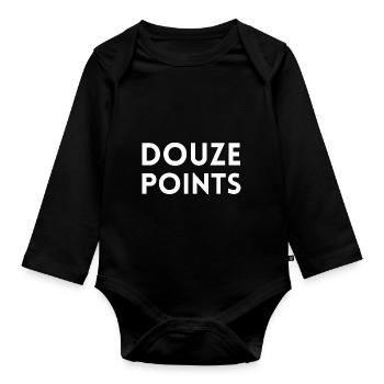 Eurovision Song Contest Douze Points 12 - Organic Longsleeve Baby Bodysuit - black - Front