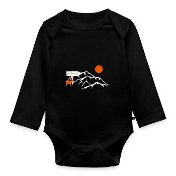 Der Berg ruft! - Baby Bio-Langarm-Body - Schwarz - Vorne