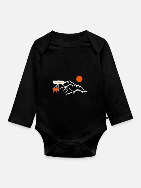 Der Berg ruft! - Baby Bio-Langarm-Body - Schwarz