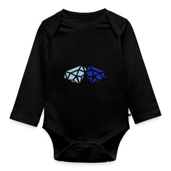 diamonds - Organic Longsleeve Baby Bodysuit - black - Front