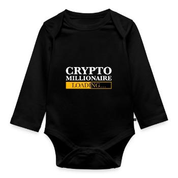Crypto Millionaire Loading - Baby Bio-Langarm-Body - Schwarz - Vorne
