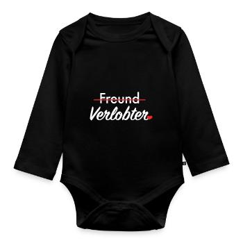 Freund zum Verlobten I Heiratsantrag Verlobung - Baby Bio-Langarm-Body - Schwarz - Vorne