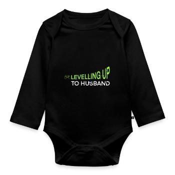 Ehemann Witziger Spruch Hochzeit Geschenk - Baby Bio-Langarm-Body - Schwarz - Vorne