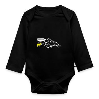 Der Berg ruft! - Baby Bio-Langarm-Body - Schwarz - Vorne