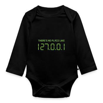 There's No Place Like Home Computer IP Adresse - Baby Bio-Langarm-Body - Schwarz - Vorne