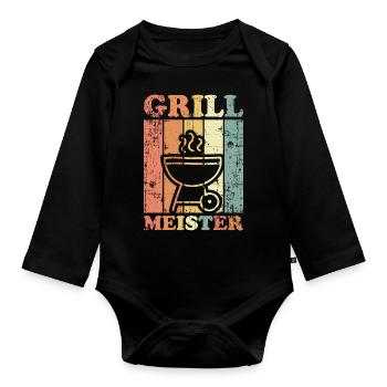 Grill master - Organic Longsleeve Baby Bodysuit - black - Front