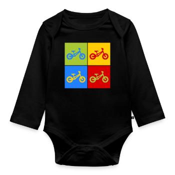Wheel Pop Art - Organic Longsleeve Baby Bodysuit - black - Front