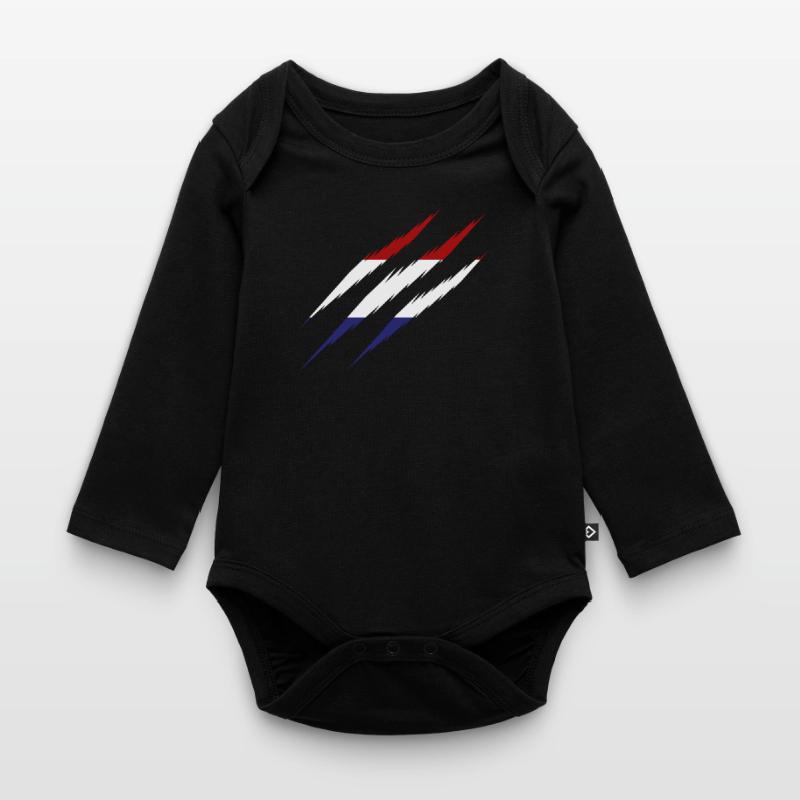 Drapeau des Pays-Bas scratch scratch scratch Amsterdam NL Body Bébé bio manches longues