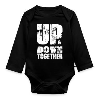 Up &down together - Body Bébé bio manches longues - noir - Devant