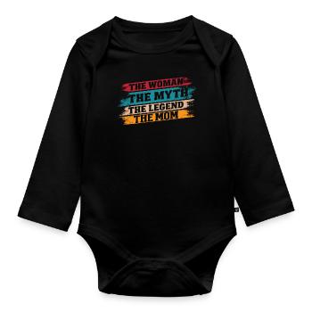 Mama Mama Die Frau Der Mythos Die Legende - Baby Bio-Langarm-Body - Schwarz - Vorne