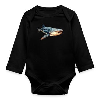 Requin-baleine - Body Bébé bio manches longues - noir - Devant