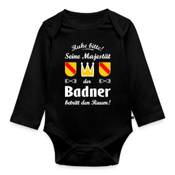Der badische König - Baby Bio-Langarm-Body - Schwarz - Vorne