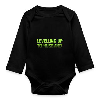 Ehemann Witziger Spruch Hochzeit Geschenk - Baby Bio-Langarm-Body - Schwarz - Vorne
