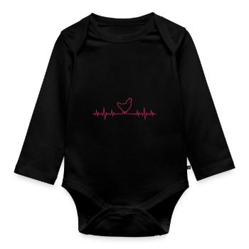 Chicken Hen - Organic Longsleeve Baby Bodysuit - black - Front