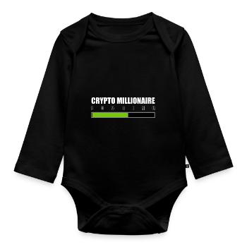 Crypto Millionaire Loading - Baby Bio-Langarm-Body - Schwarz - Vorne