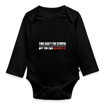 Divorce Separation Divorce Marriage Gift - Organic Longsleeve Baby Bodysuit - black - Front