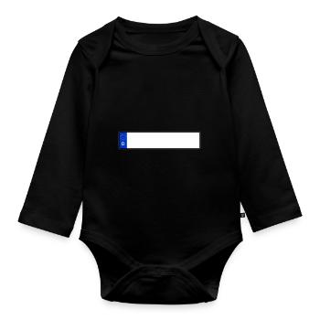 License Plate Blank Individual Gift Idea - Organic Longsleeve Baby Bodysuit - black - Front