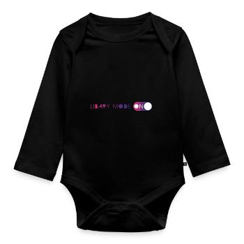 Book Books Funny Saying Gift Read Reader - Organic Longsleeve Baby Bodysuit - black - Front