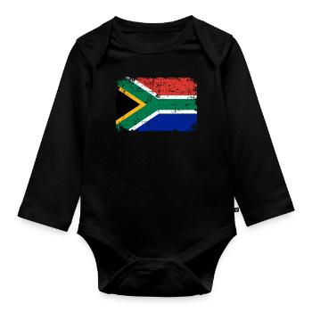 Afrique du Sud - Body Bébé bio manches longues - noir - Devant