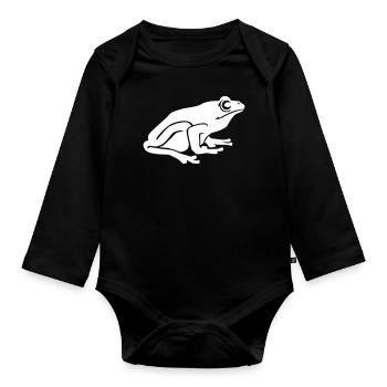 frog - Organic Longsleeve Baby Bodysuit - black - Front