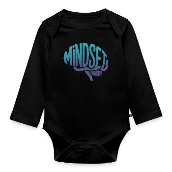 Mindset - Brain Mental Health Logo - Organic Longsleeve Baby Bodysuit - black - Front
