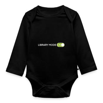 Book Books Funny Saying Gift Read Reader - Organic Longsleeve Baby Bodysuit - black - Front