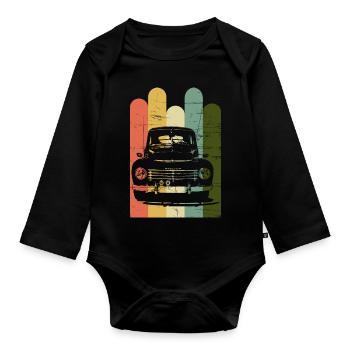 Personenkraftwagen Schweden Auto 1958 Buckel PV 54 - Baby Bio-Langarm-Body - Schwarz - Vorne