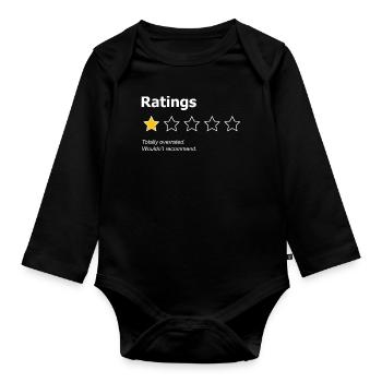 Bewertungen völlig überbewertet - Baby Bio-Langarm-Body - Schwarz - Vorne