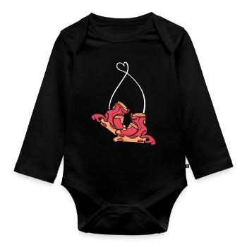 Roller Skating Roller Skates Inline Skates - Organic Longsleeve Baby Bodysuit - black - Front