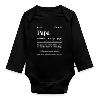 Papa Substantiv ein ganz besonderes Wort für Liebe - Baby Bio-Langarm-Body - Schwarz - Vorne