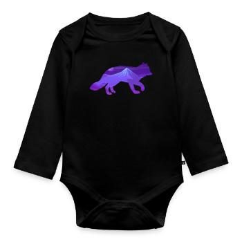 Arctic fox - Organic Longsleeve Baby Bodysuit - black - Front