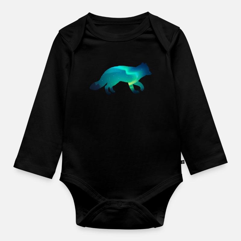 Renard polaire - Body Bébé bio manches longues - noir