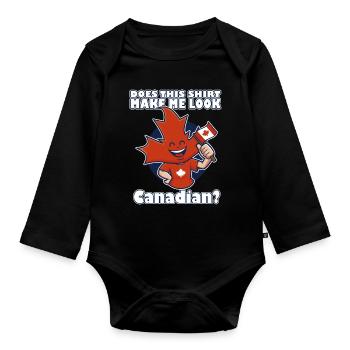 Le Canada fait-il paraître canadien - Body Bébé bio manches longues - noir - Devant