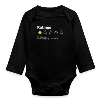 Ratings. When I Was Young 3 Was Decent - Organic Longsleeve Baby Bodysuit - black - Front