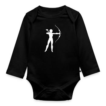 Pfeil und Bogen - Baby Bio-Langarm-Body - Schwarz - Vorne