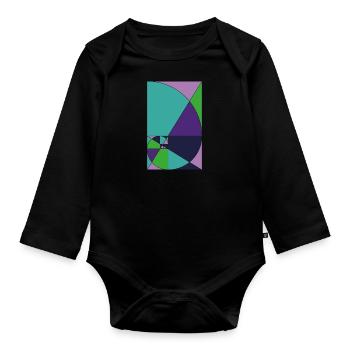 Spiral Geometry Gift Fibonacci Follow Math - Organic Longsleeve Baby Bodysuit - black - Front