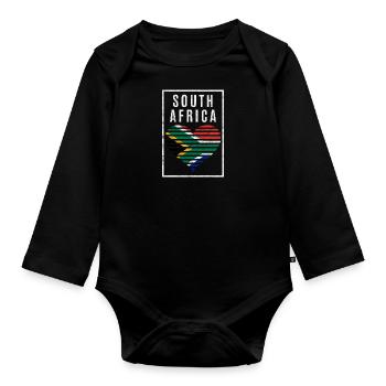 Südafrika - Baby Bio-Langarm-Body - Schwarz - Vorne