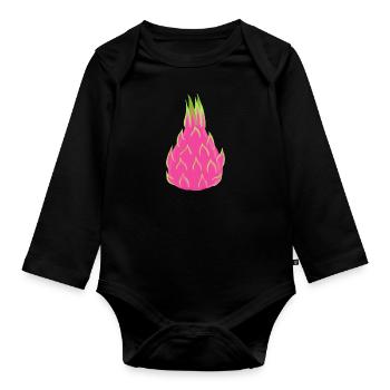Drachenfrucht - Baby Bio-Langarm-Body - Schwarz - Vorne