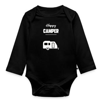 Happy camper - Body Bébé bio manches longues - noir - Devant