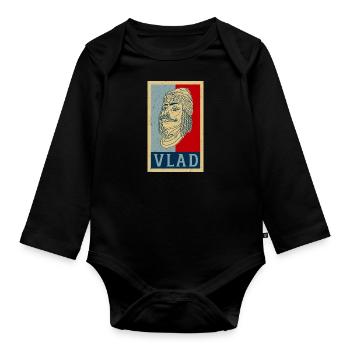 Vlad Tepes Dracula Vampir Rumänien Spruch - Baby Bio-Langarm-Body - Schwarz - Vorne