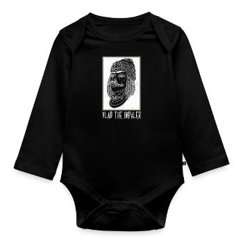 Vampir Balkan Vlad Tepes Rumänien Impaler - Baby Bio-Langarm-Body - Schwarz - Vorne