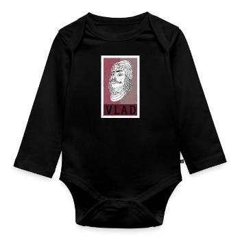 Vlad Tepes Dracula Vampire Romania Saying - Organic Longsleeve Baby Bodysuit - black - Front